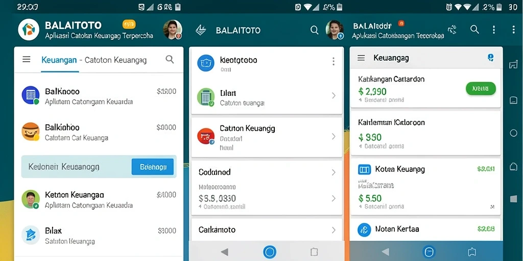 Tampilan antarmuka BALAITOTO untuk pencatatan keuangan yang sederhana.