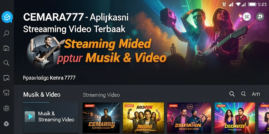Antarmuka aplikasi CEMARA777 yang menarik dan mudah digunakan.