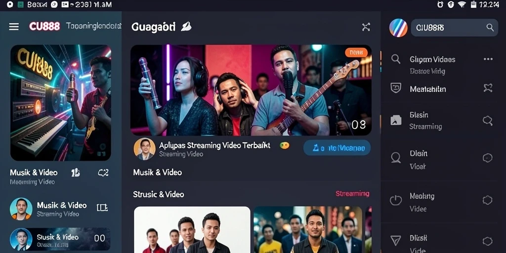 Tampilan antarmuka CU888 yang menarik dan fungsional untuk Streaming Video.