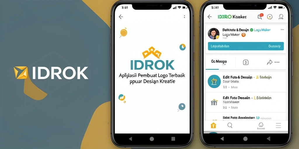 Antarmuka IDROK dengan berbagai alat untuk pembuatan logo.