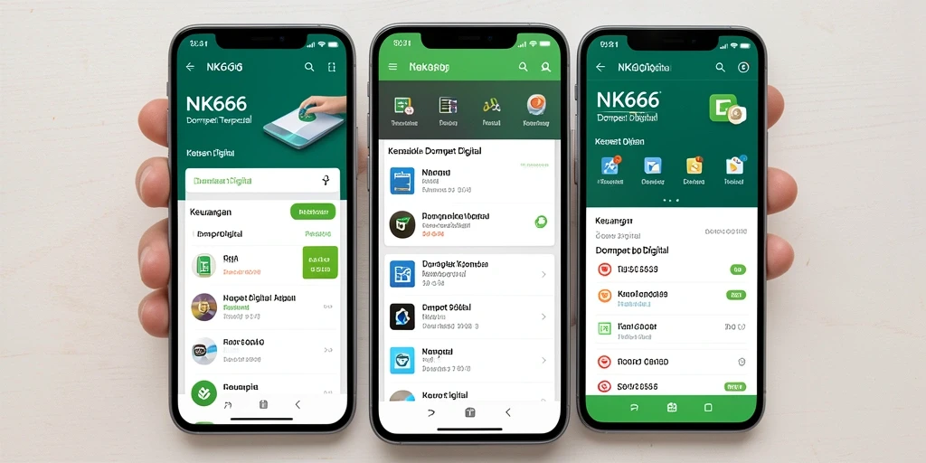 Antarmuka aplikasi NK666 yang intuitif untuk Dompet Digital.
