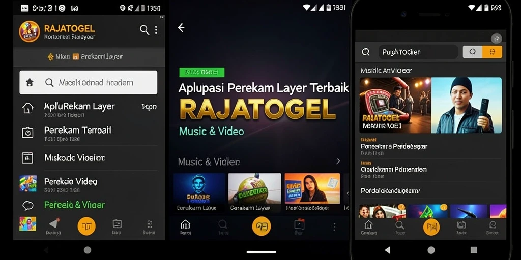 Antarmuka aplikasi RAJATOGEL saat digunakan untuk merekam layar.