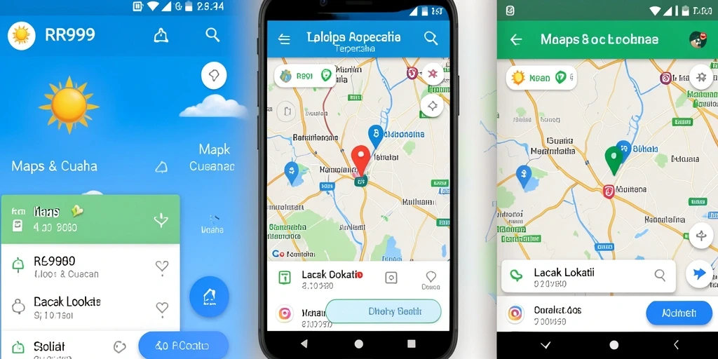 Antarmuka aplikasi Lacak Lokasi RR999 yang intuitif dan informatif.