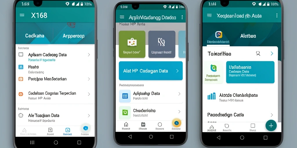 Antarmuka aplikasi X168 yang sederhana dan efektif untuk cadangan data.